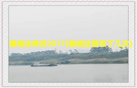 婚姻法修改2017(婚姻法修改了几次)